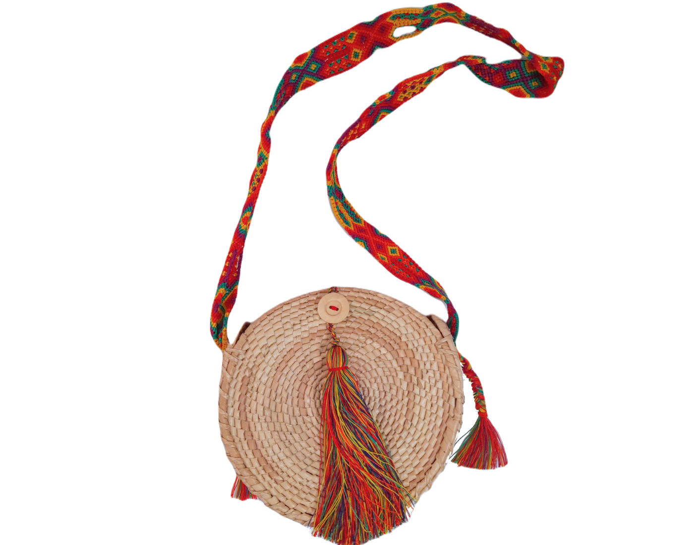 Round Rattan Purse | Macrame