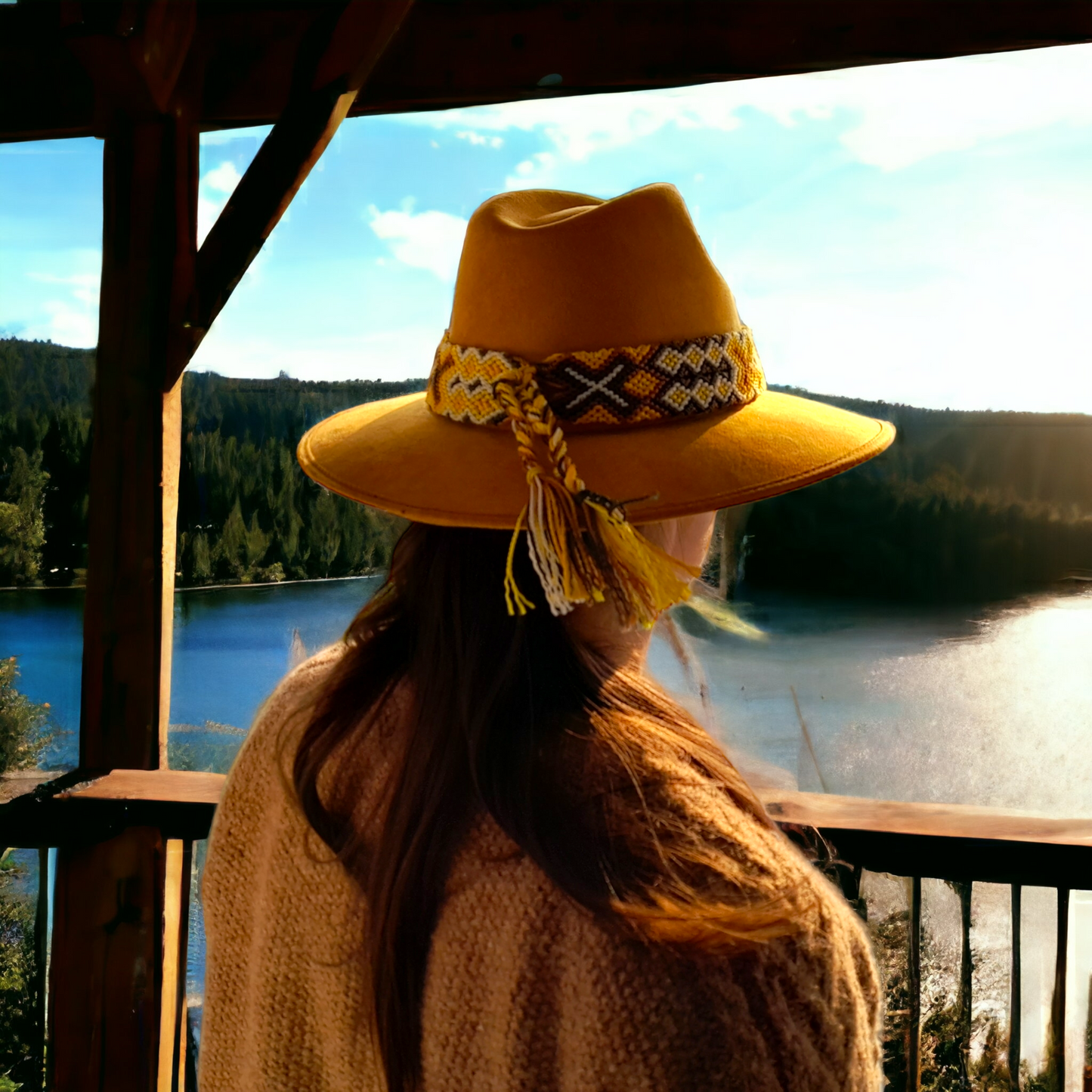 Mustard Suede Hat | Macrame