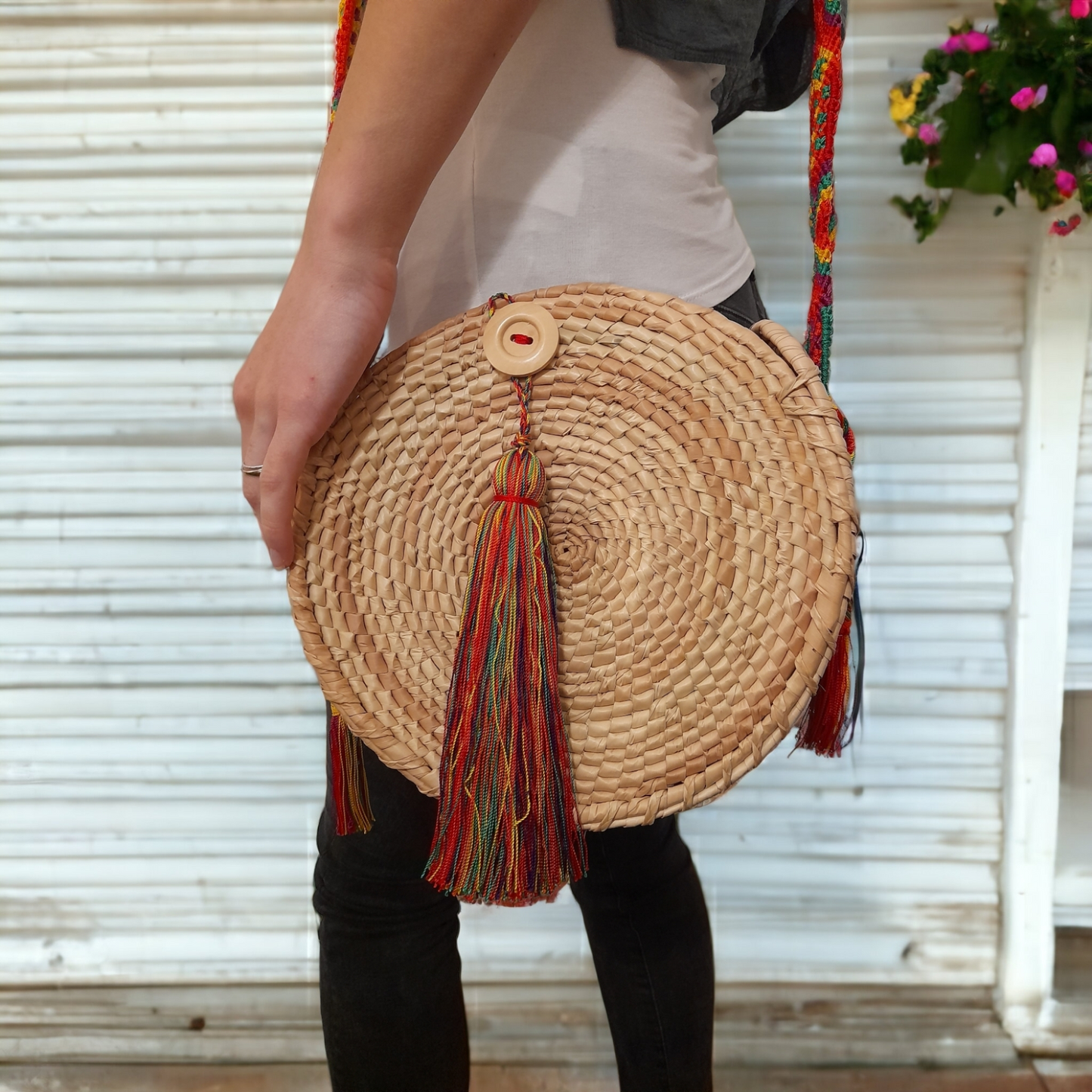 Sac rond en rotin | Macramé