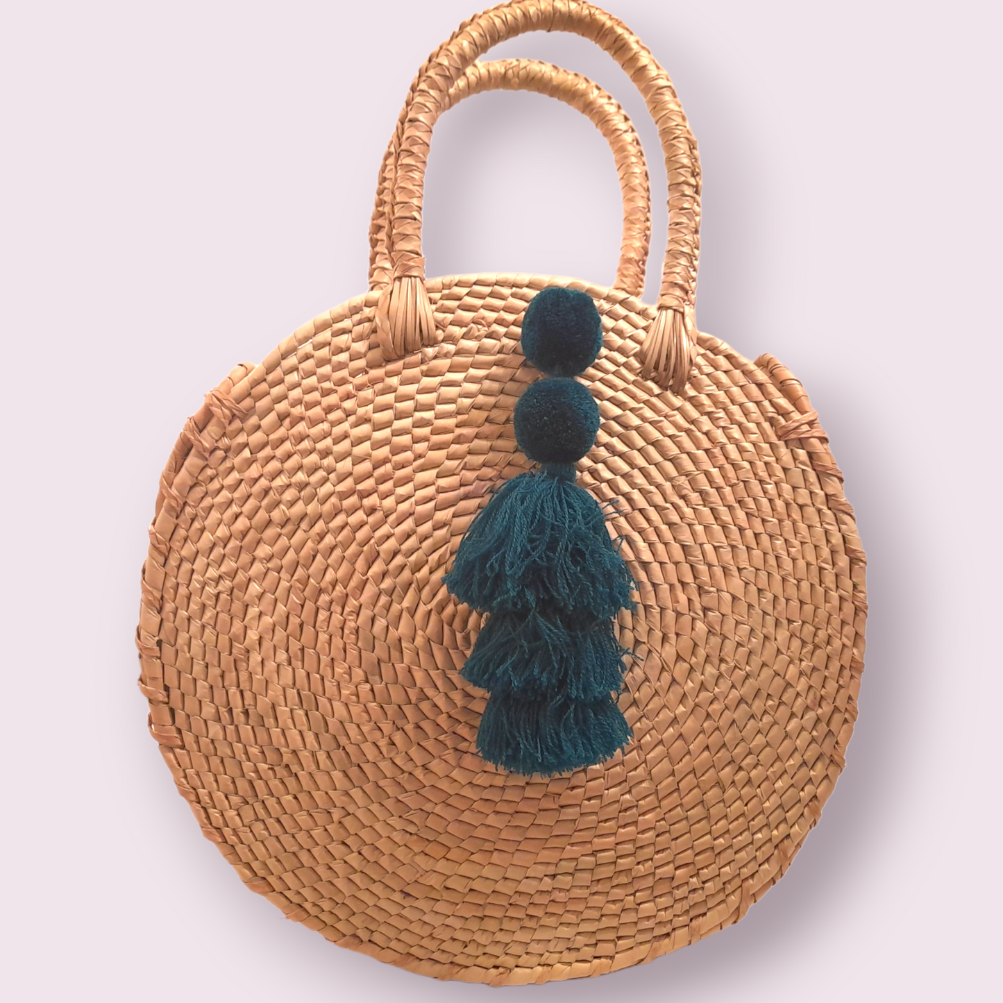 Pompom Rattan Purse