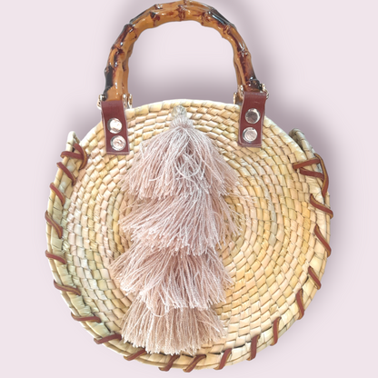 Round Purse | Leather Trim