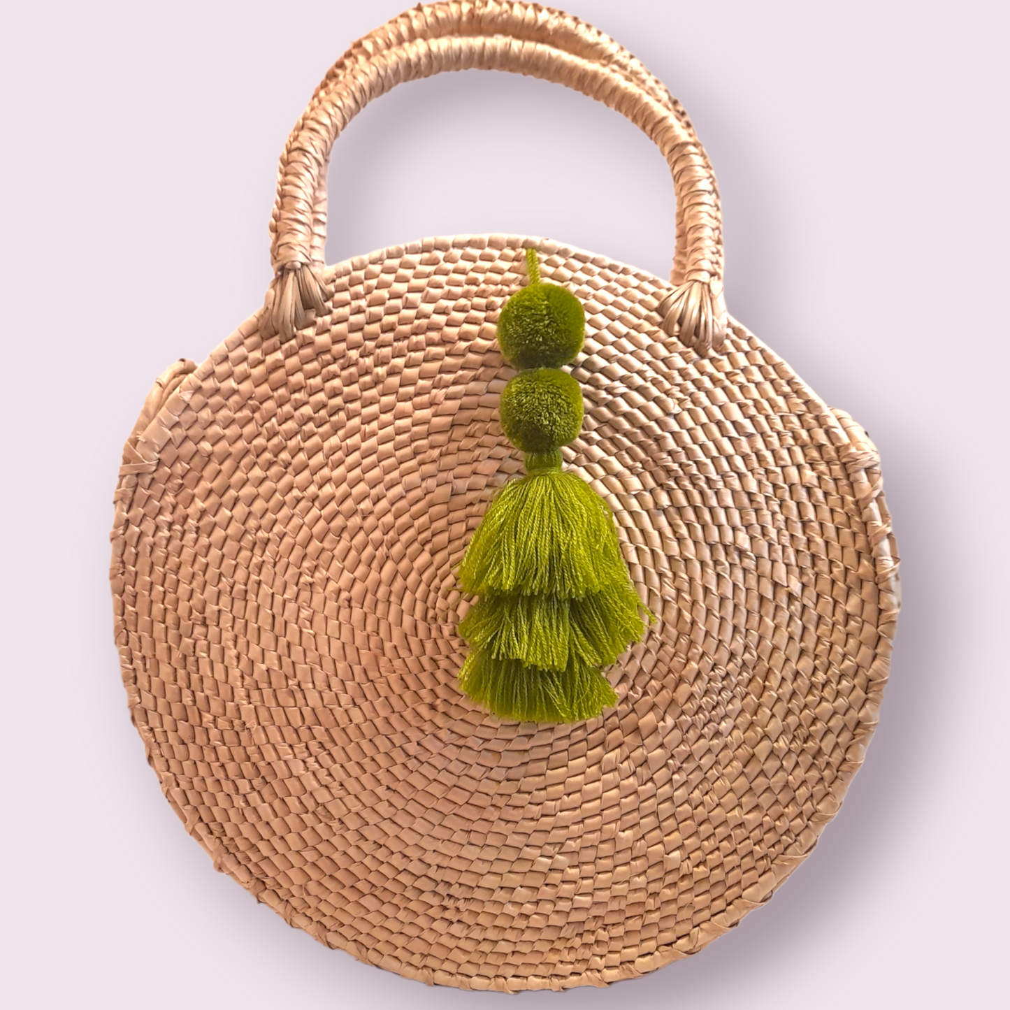 Pompom Rattan Purse