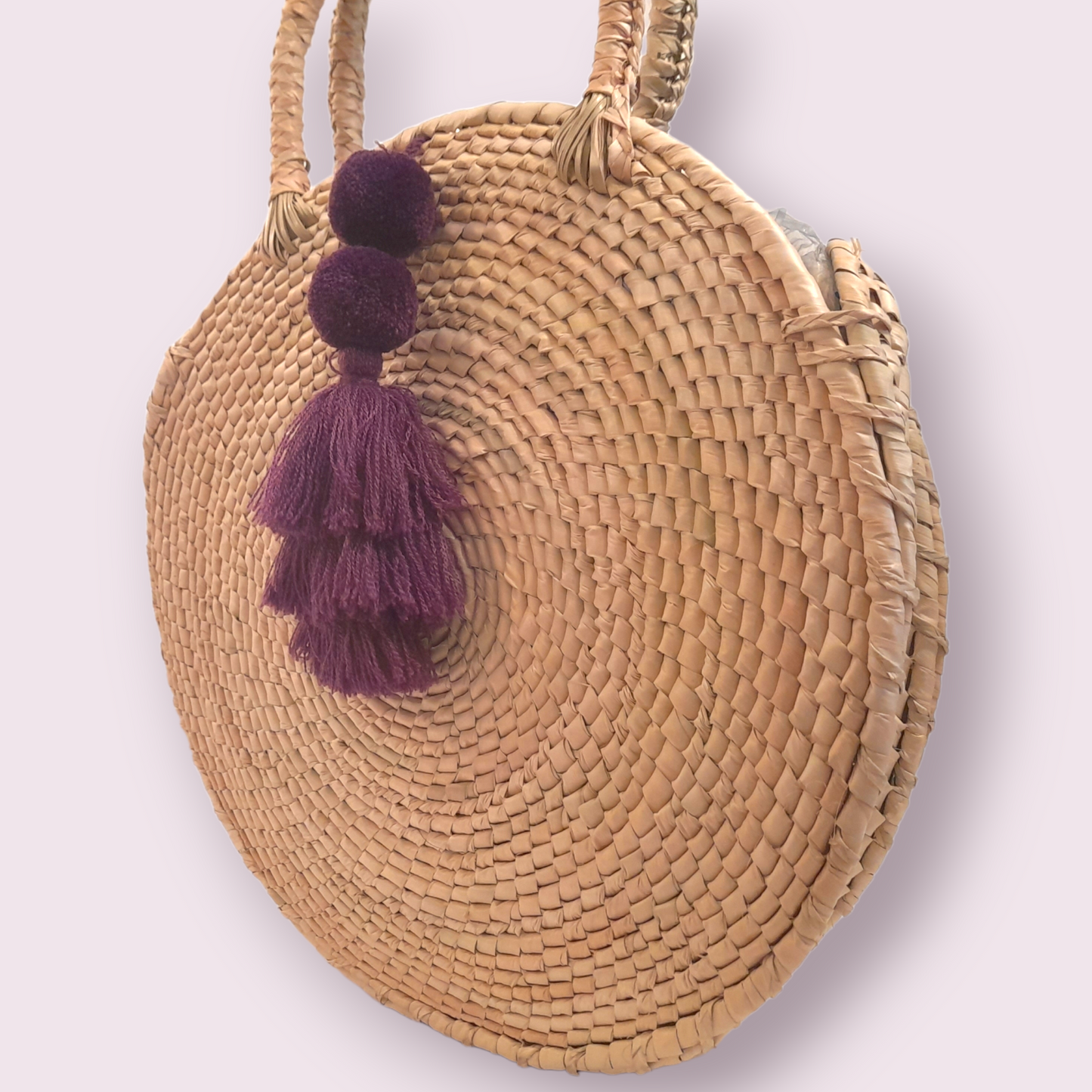 Pompom Rattan Purse