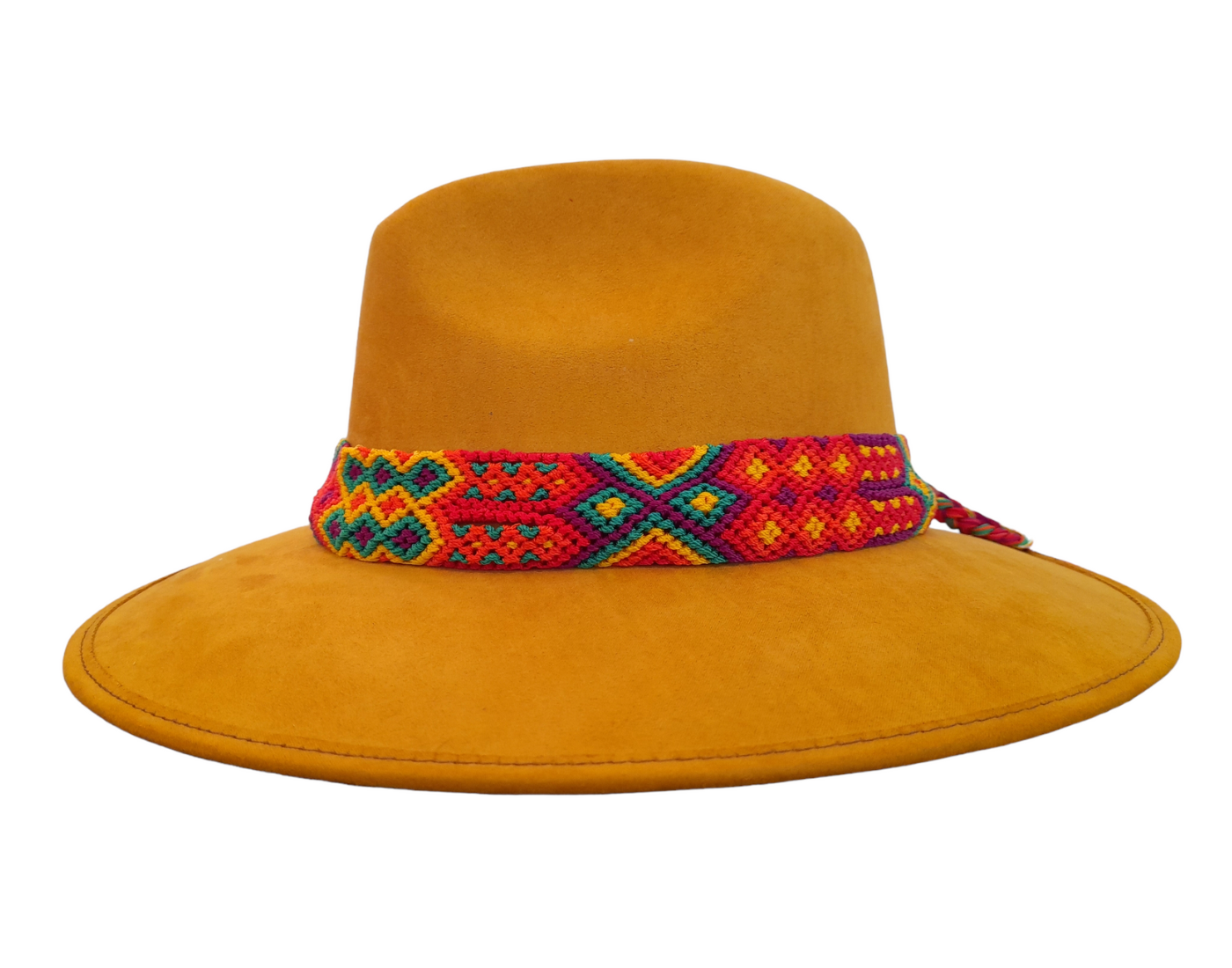 Chapeau en suède Moutarde | Macramé 