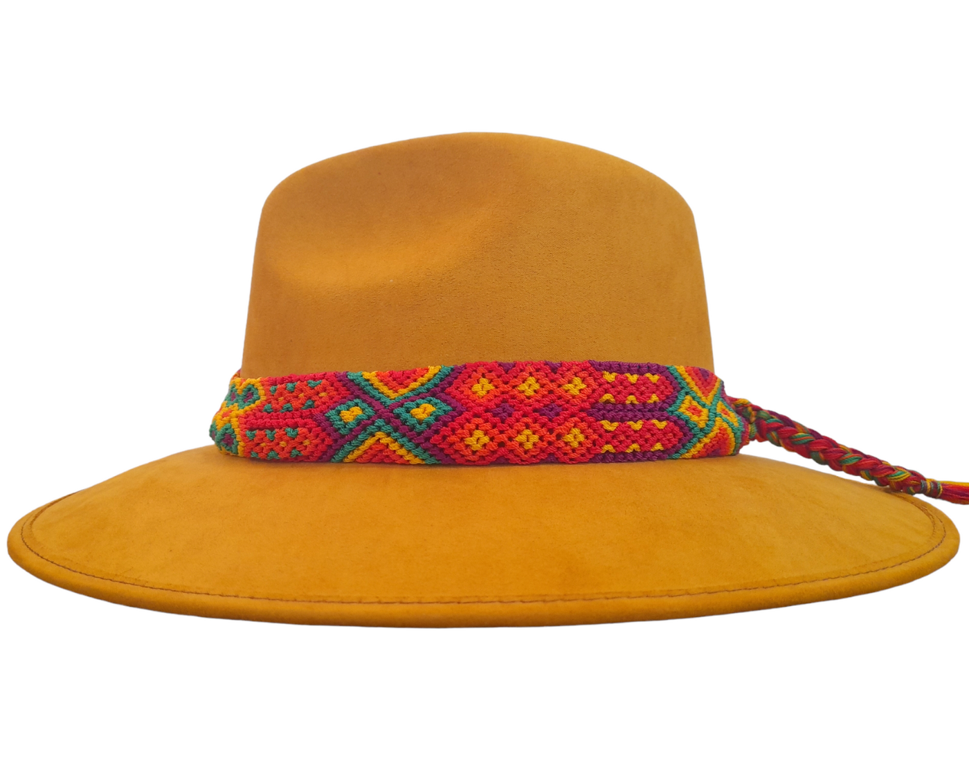 Mustard Suede Hat | Macrame