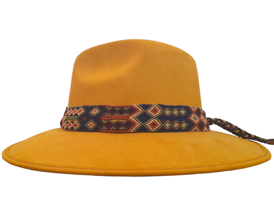 Mustard Suede Hat | Macrame