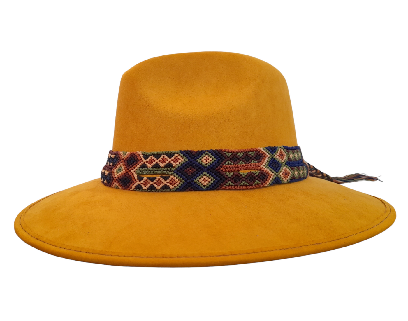 Mustard Suede Hat | Macrame