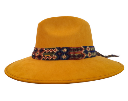 Mustard Suede Hat | Macrame